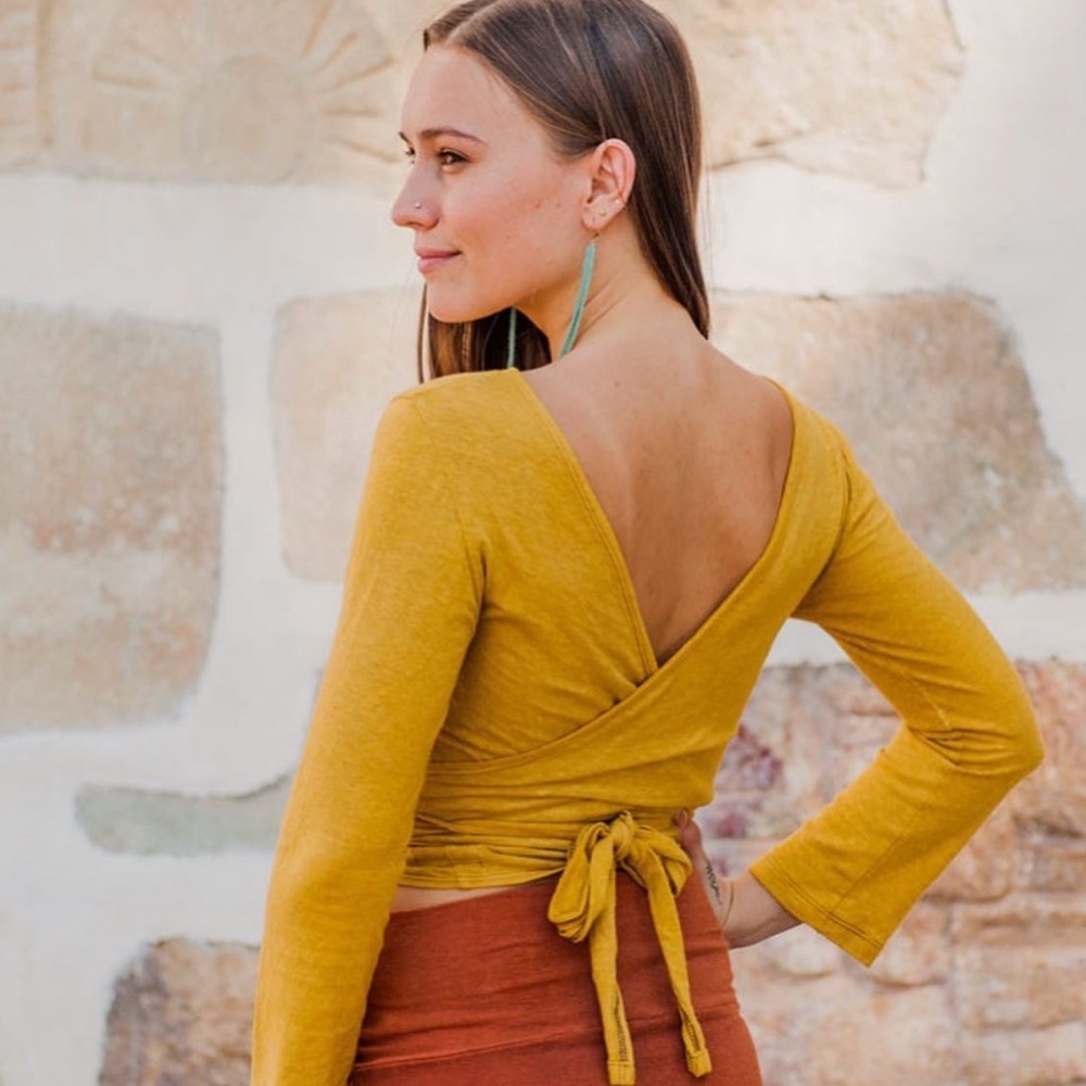 Bohemian Folk Clothing Long Sleeve Wrap Top